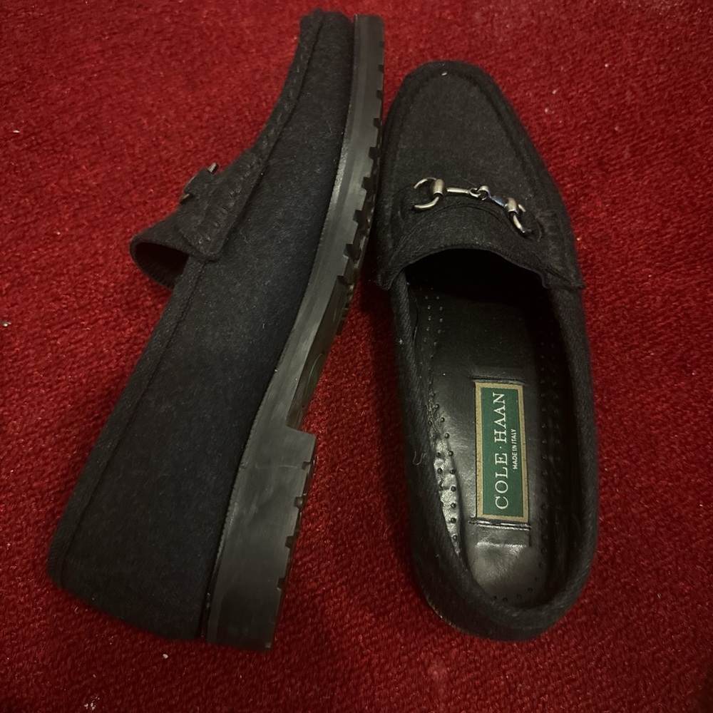 Cole Haan Black Women's Loafers with Metal Detail